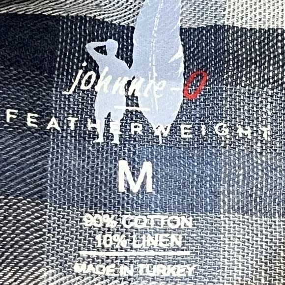 New Without Tags Medium Johnnie-O Featherweight Cotton Linen Blend Plaid Shirt - Picture 2 of 7